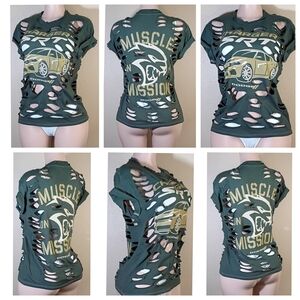 Green Muscle Car Custom Graphic Tee